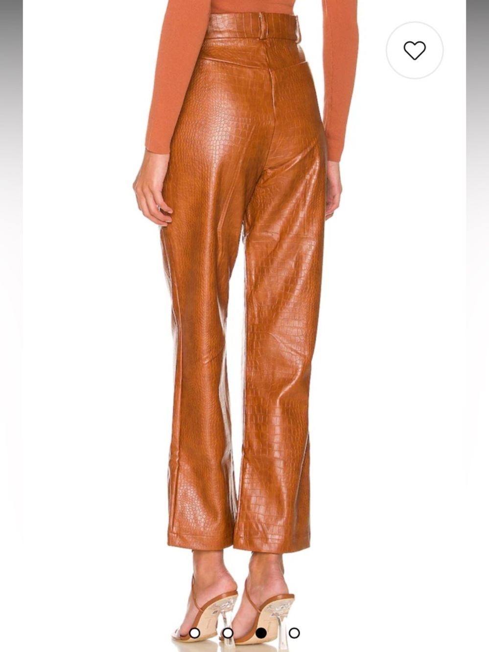 Nwot Bardot Faux Croc
Leather Pants Brown XL $175 revolve spring party - Picture 4 of 14